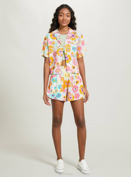 vrouwen Alcott bk1 zwart cropped overhemd met print kleding PT241