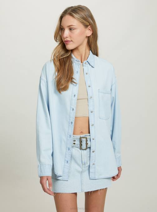 vrouwen Alcott d007 licht azuurblauw camicia in oversized denim kleding PT24423