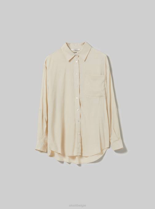 vrouwen Alcott ga3 aquagroen licht overhemd van linnenmix met borstzak kleding PT24162