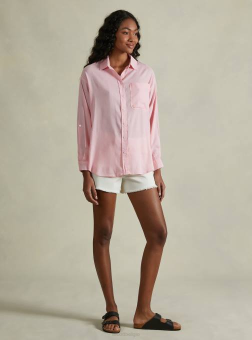 vrouwen Alcott ga3 aquagroen licht overhemd van linnenmix met borstzak kleding PT24456