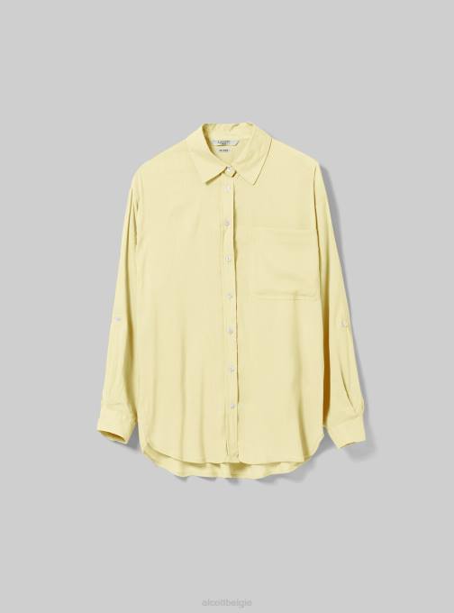 vrouwen Alcott ga3 aquagroen licht overhemd van linnenmix met borstzak kleding PT24518