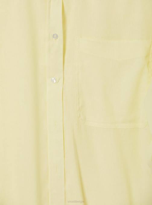 vrouwen Alcott ga3 aquagroen licht overhemd van linnenmix met borstzak kleding PT24518