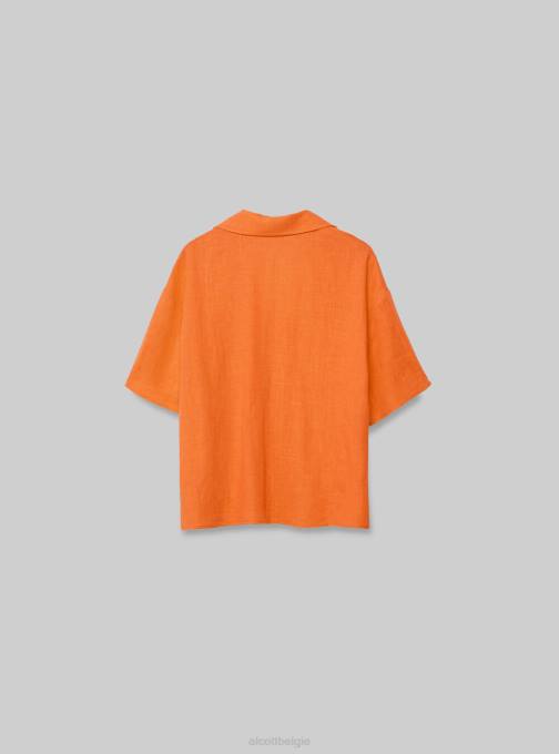 vrouwen Alcott pk3 roze licht overhemd met korte mouwen van een linnenmix kleding PT24483