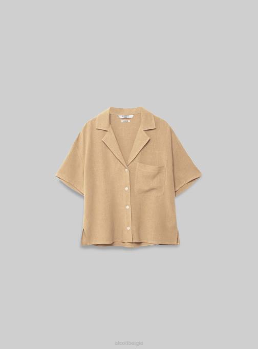 vrouwen Alcott pk3 roze licht overhemd met korte mouwen van een linnenmix kleding PT24508