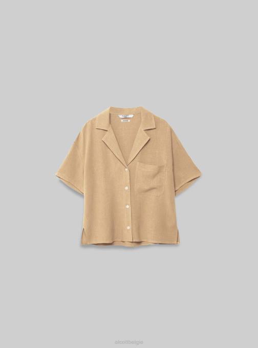 vrouwen Alcott pk3 roze licht overhemd met korte mouwen van een linnenmix kleding PT24508