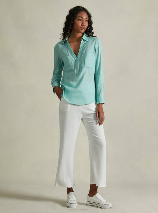 vrouwen Alcott wh2 wit blusa in puro lino kleding PT24223