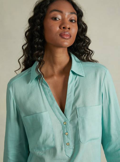 vrouwen Alcott wh2 wit blusa in puro lino kleding PT24223