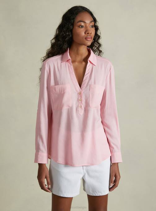 vrouwen Alcott wh2 wit blusa in puro lino kleding PT24224