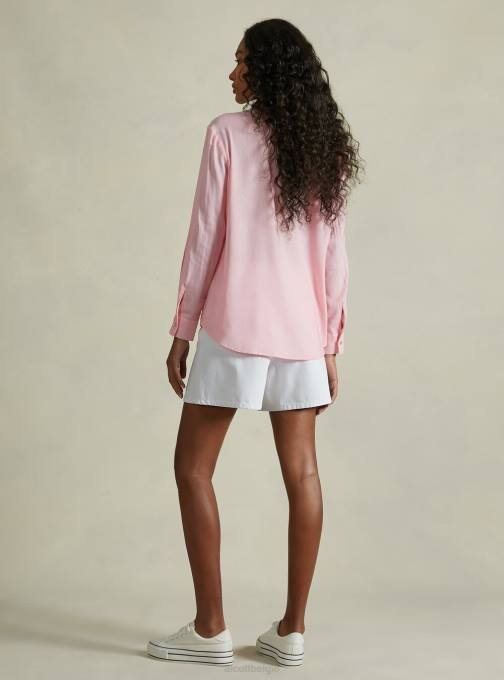 vrouwen Alcott wh2 wit blusa in puro lino kleding PT24224