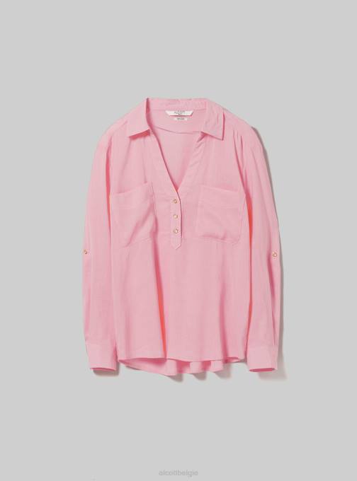 vrouwen Alcott wh2 wit blusa in puro lino kleding PT24224