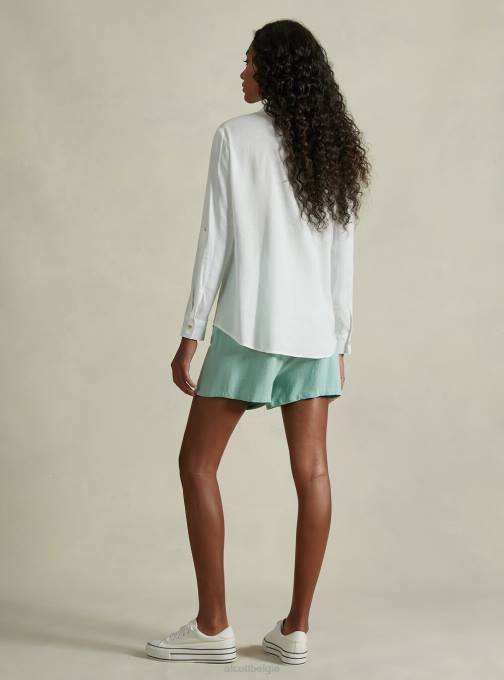 vrouwen Alcott wh2 wit blusa in puro lino kleding PT2424