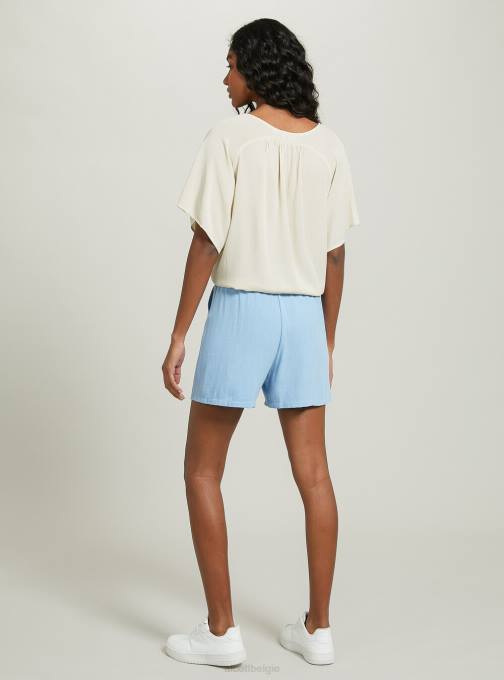 vrouwen Alcott wh2 wit shirt met v-hals en knoop in de taille kleding PT24219