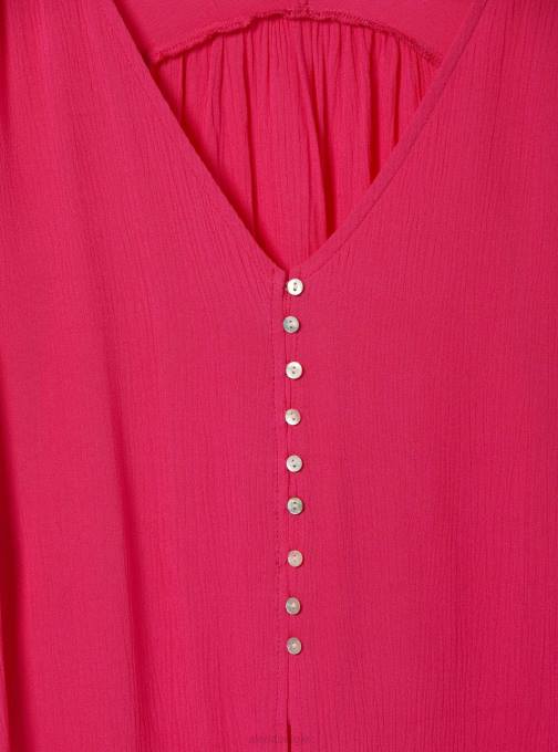 vrouwen Alcott wh2 wit shirt met v-hals en knoop in de taille kleding PT24328