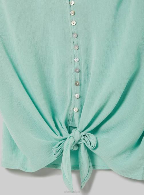 vrouwen Alcott wh2 wit shirt met v-hals en knoop in de taille kleding PT24390