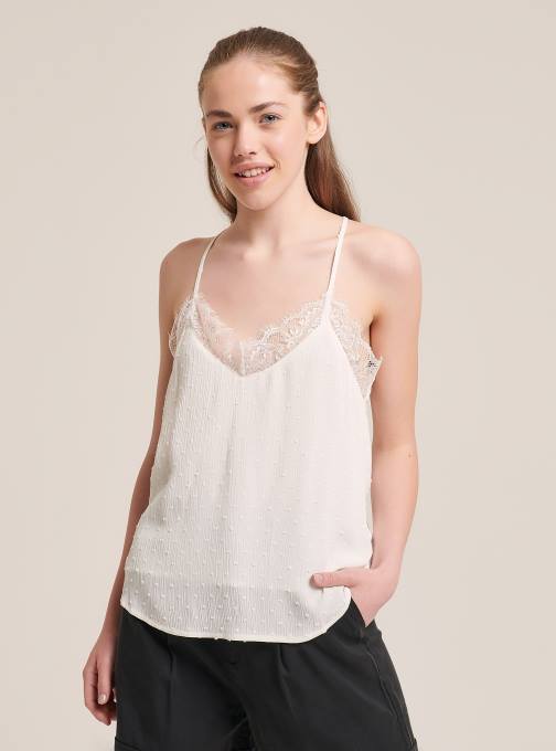 vrouwen Alcott wit blouse met kanten detail kleding PT24380