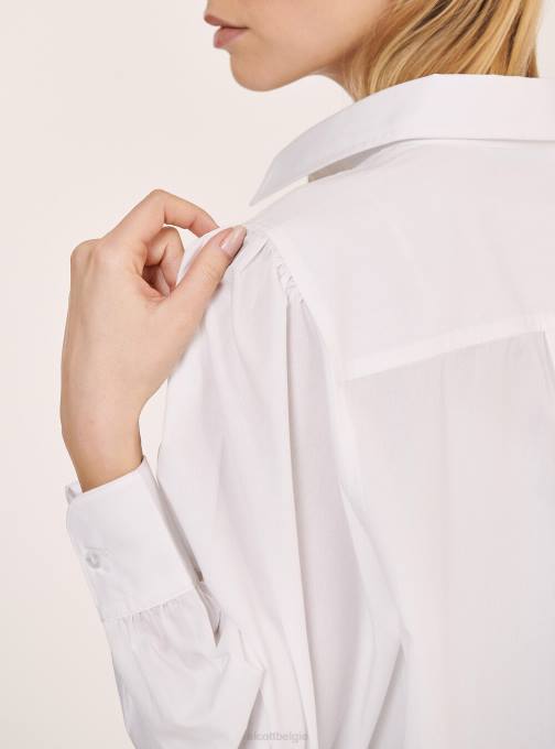 vrouwen Alcott wit lang shirt van popelinestof kleding PT24178