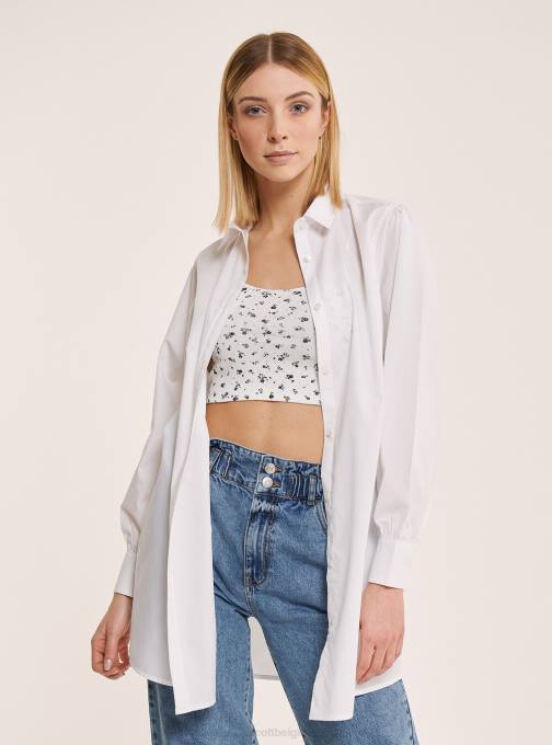 vrouwen Alcott wit lang shirt van popelinestof kleding PT24178