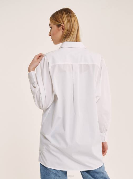 vrouwen Alcott wit lang shirt van popelinestof kleding PT24178