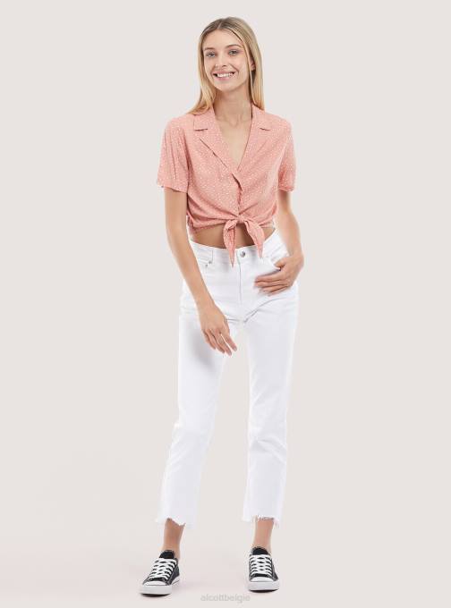 vrouwen Alcott zwart camicia crop con nodo kleding PT24323