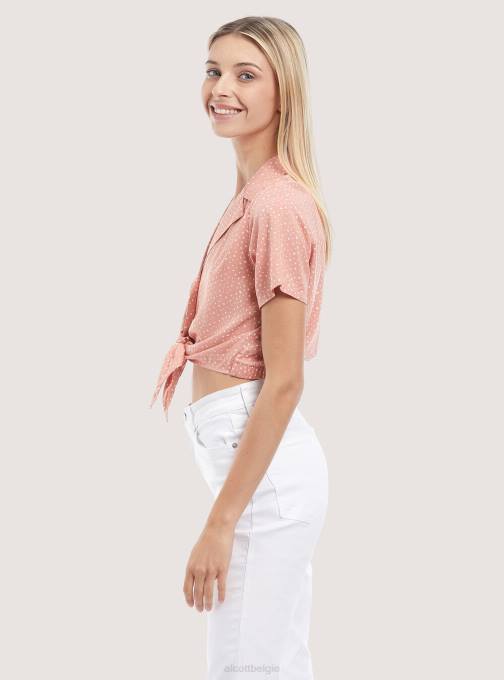 vrouwen Alcott zwart camicia crop con nodo kleding PT24323