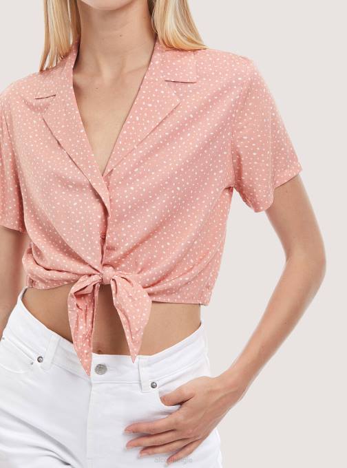vrouwen Alcott zwart camicia crop con nodo kleding PT24323