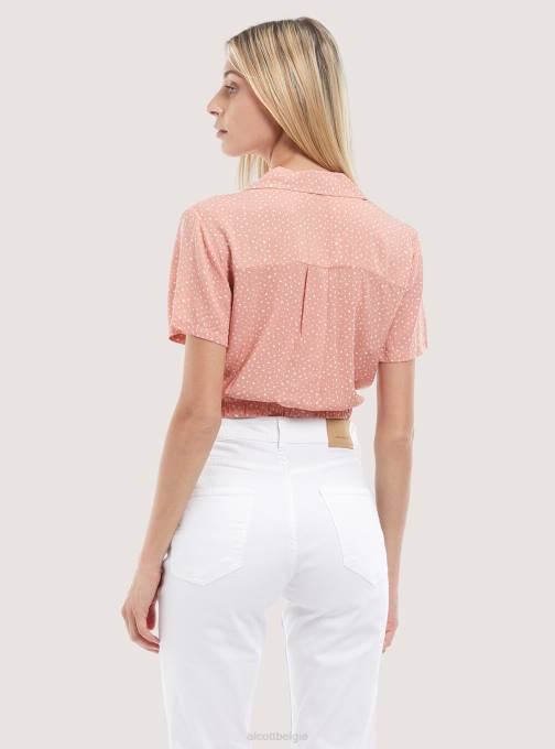 vrouwen Alcott zwart camicia crop con nodo kleding PT24323