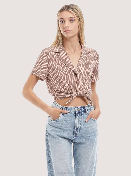vrouwen Alcott zwart camicia crop con nodo kleding PT24324
