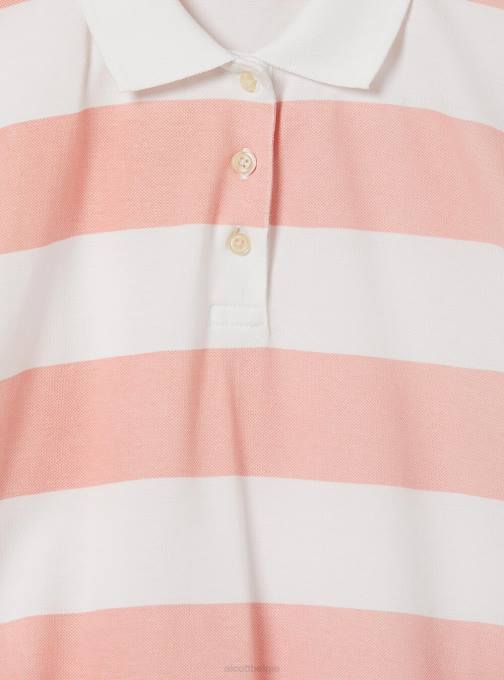 vrouwen Alcott c4400 roze crop-fit ​​poloshirt met strepen kleding PT247