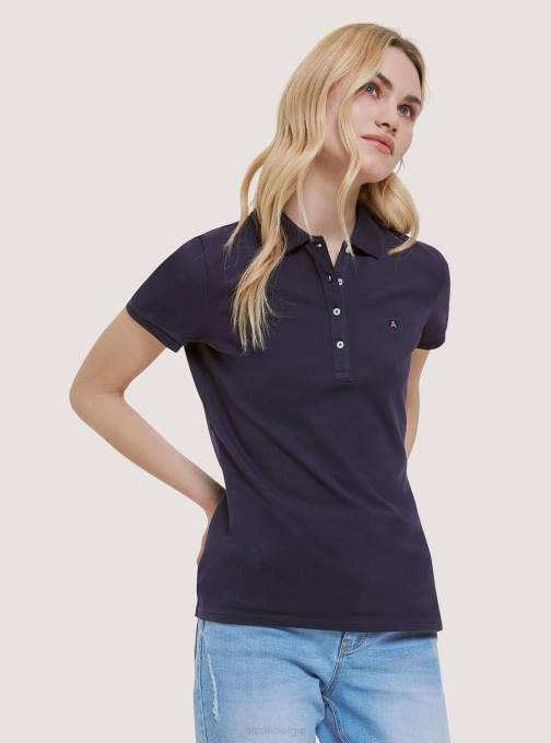 vrouwen Alcott wit katoenen piqué poloshirt met borduursel kleding PT24344