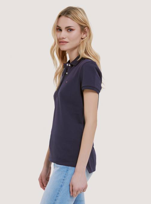 vrouwen Alcott wit katoenen piqué poloshirt met borduursel kleding PT24344