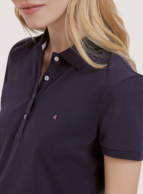 vrouwen Alcott wit katoenen piqué poloshirt met borduursel kleding PT24344