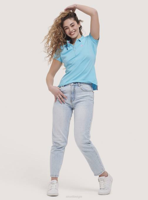 vrouwen Alcott wit katoenen piqué poloshirt met borduursel kleding PT24412