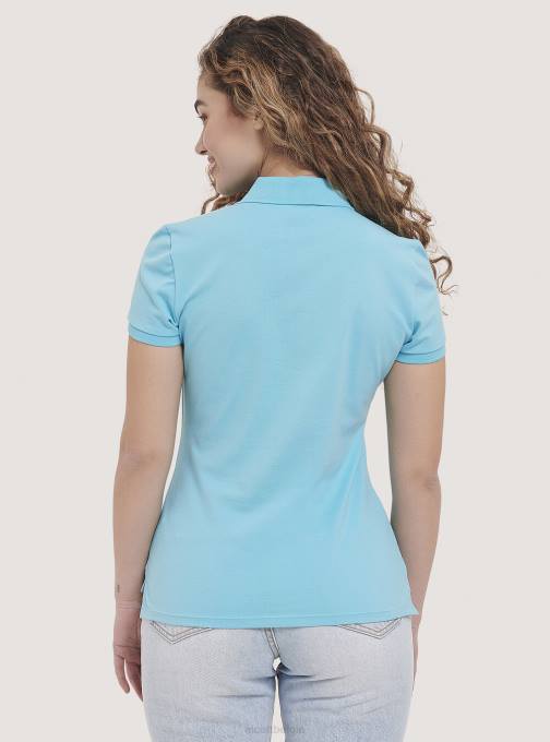 vrouwen Alcott wit katoenen piqué poloshirt met borduursel kleding PT24412
