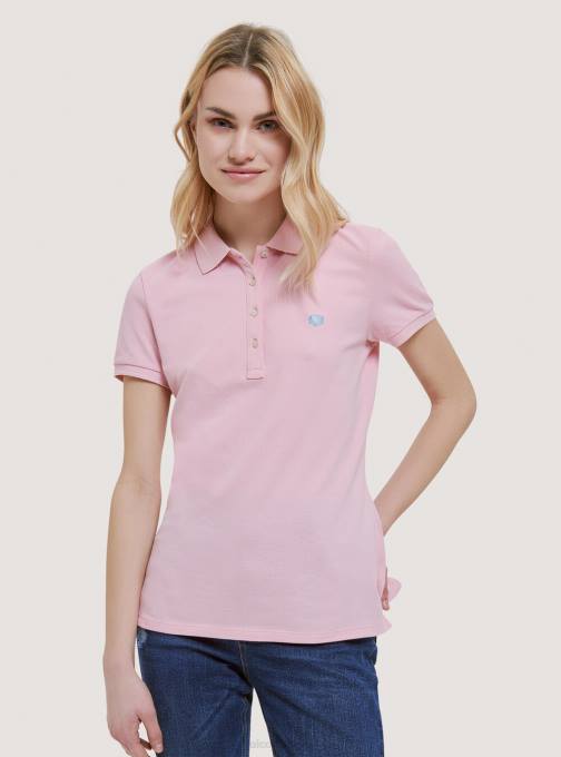 vrouwen Alcott wit katoenen piqué poloshirt met borduursel kleding PT24493