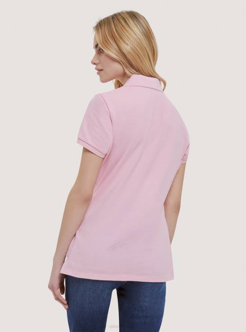 vrouwen Alcott wit katoenen piqué poloshirt met borduursel kleding PT24493