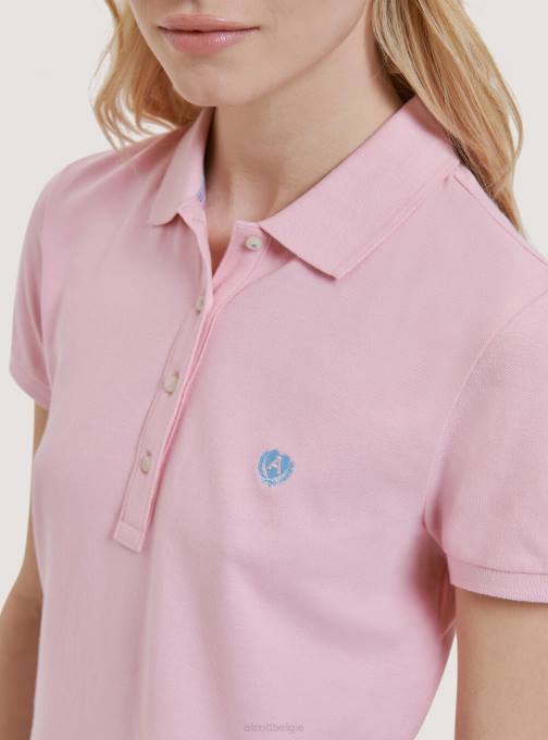 vrouwen Alcott wit katoenen piqué poloshirt met borduursel kleding PT24493