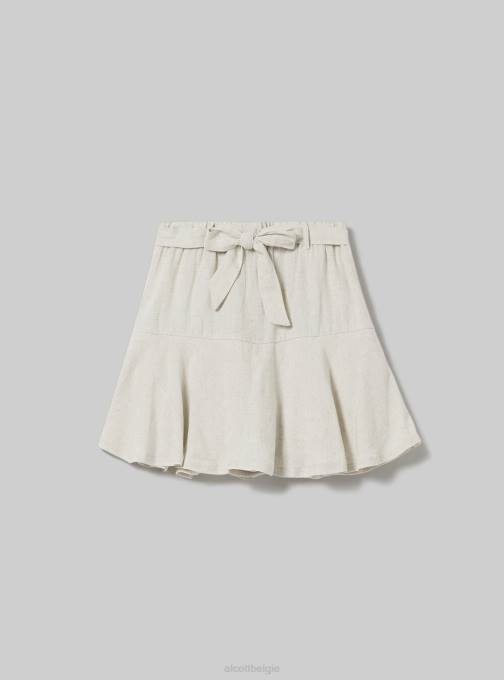 vrouwen Alcott bg3 beige licht skort van linnenmix met riempje kleding PT24276