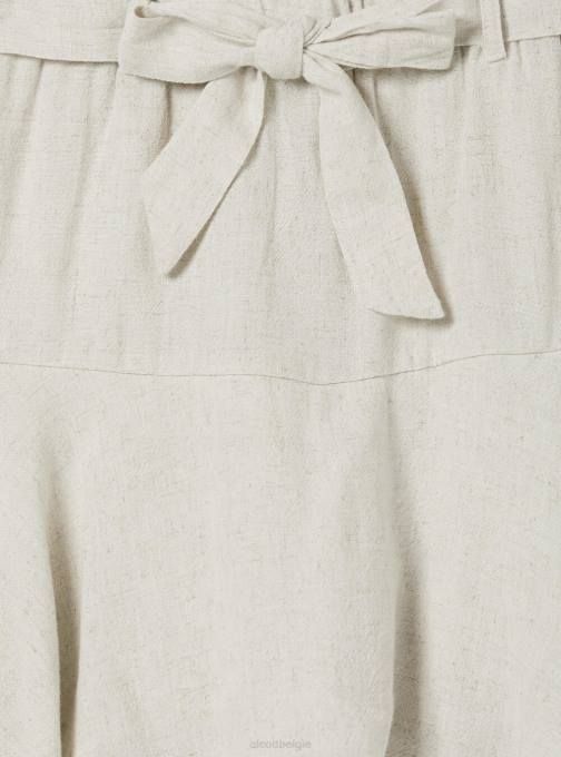 vrouwen Alcott bg3 beige licht skort van linnenmix met riempje kleding PT24276