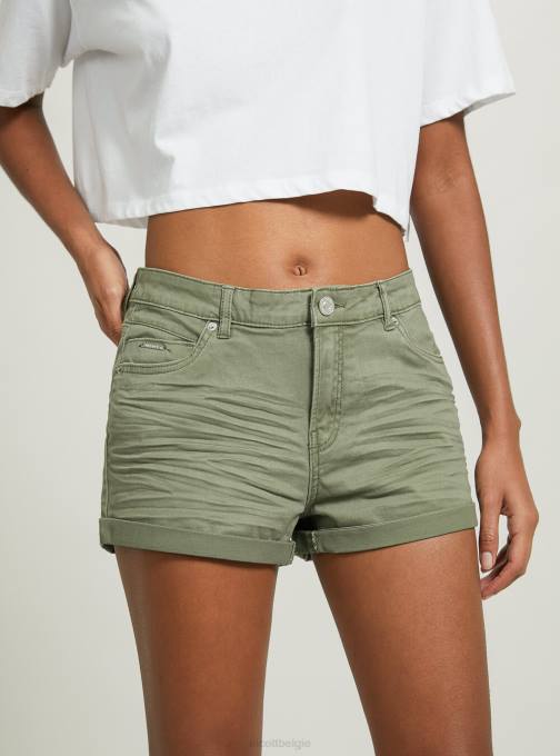 vrouwen Alcott bk1 zwart Shorts van stretchkeperstof met omslagen kleding PT24204