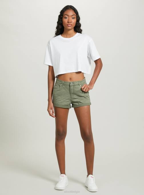 vrouwen Alcott bk1 zwart Shorts van stretchkeperstof met omslagen kleding PT24204