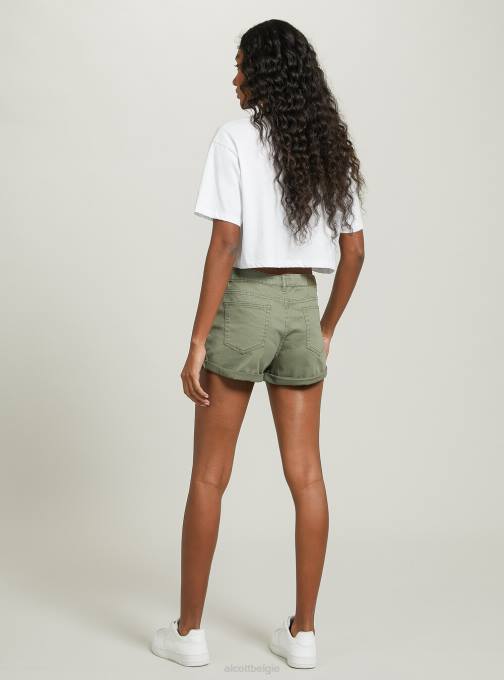 vrouwen Alcott bk1 zwart Shorts van stretchkeperstof met omslagen kleding PT24204