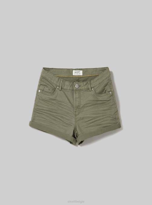 vrouwen Alcott bk1 zwart Shorts van stretchkeperstof met omslagen kleding PT24204