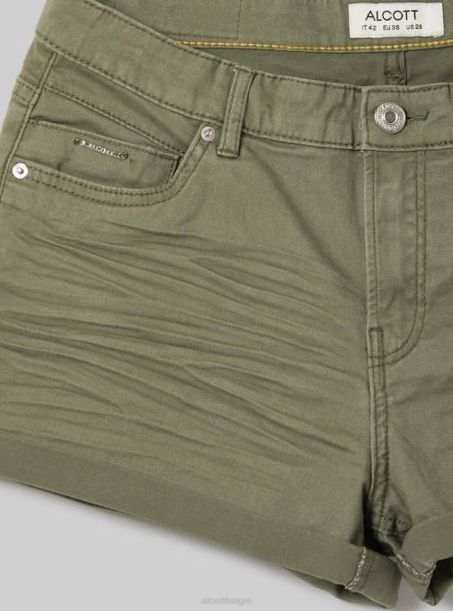 vrouwen Alcott bk1 zwart Shorts van stretchkeperstof met omslagen kleding PT24204