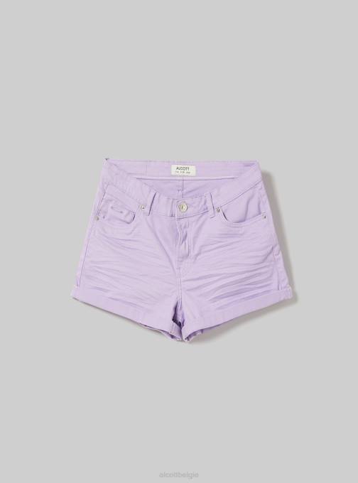 vrouwen Alcott bk1 zwart Shorts van stretchkeperstof met omslagen kleding PT24364