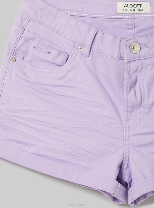 vrouwen Alcott bk1 zwart Shorts van stretchkeperstof met omslagen kleding PT24364