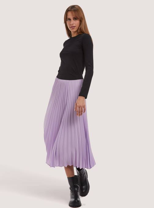 vrouwen Alcott bk1 zwart geplooide midi-rok kleding PT24120