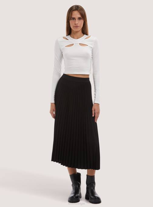 vrouwen Alcott bk1 zwart geplooide midi-rok kleding PT24205