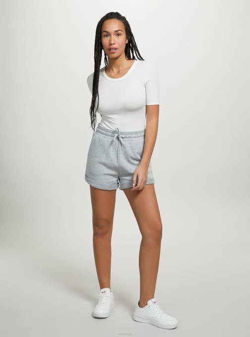 vrouwen Alcott bk1 zwart katoenen short met omslag en trekkoord kleding PT24443