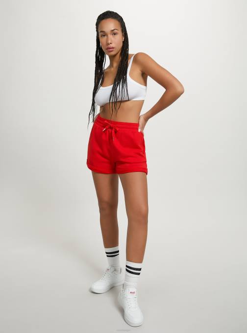 vrouwen Alcott bk1 zwart katoenen short met omslag en trekkoord kleding PT24491