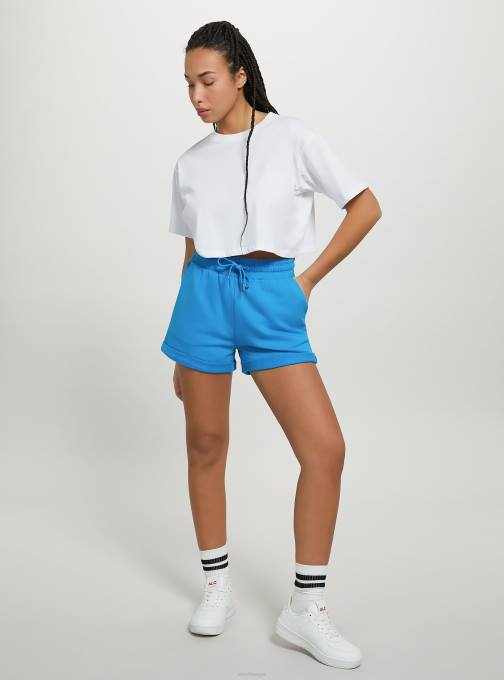 vrouwen Alcott bk1 zwart katoenen short met omslag en trekkoord kleding PT24492